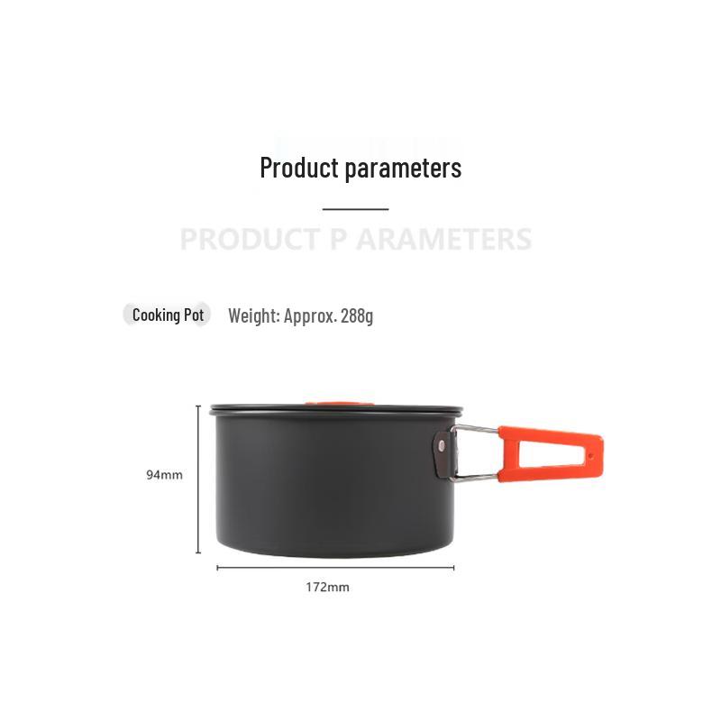 Hanlu HK310 Outdoor 2-3 Person Picnic Cookware Set with Teapot