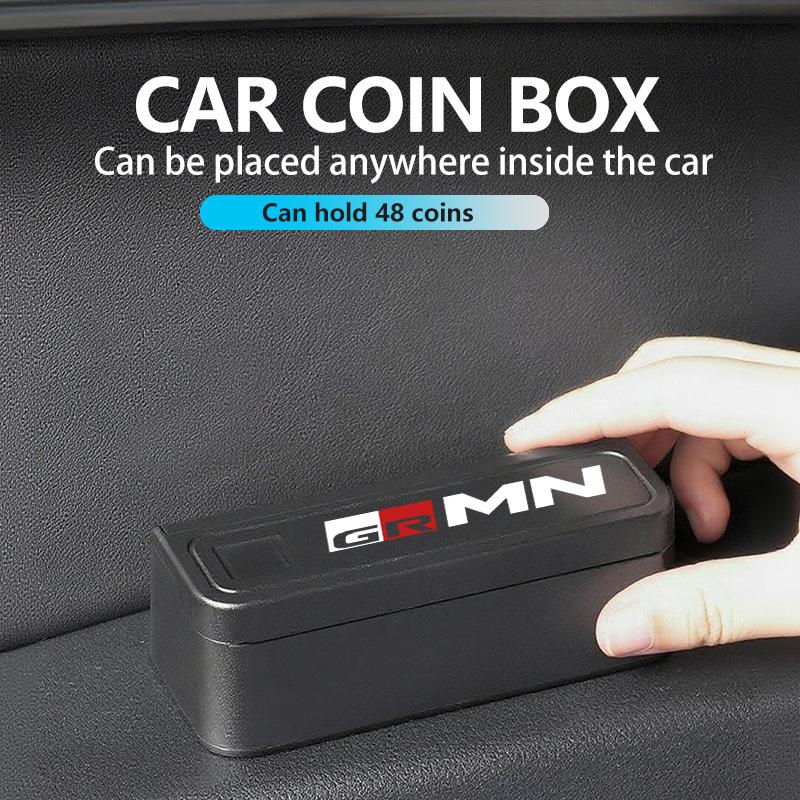 For Toyota Car Small Coins Holder Storage Box Coin Collectible Case Creative Central Armrest Box Wallet Crown GR Corolla YARIS
