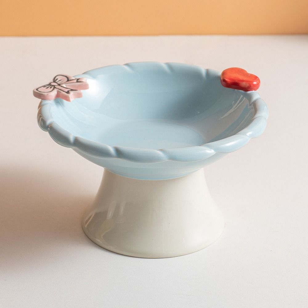 Ceramic Pet Food Water Bowl Cute Pet Food Dispenser Multifunction Elevated Cat Bowl  Pet Supplies