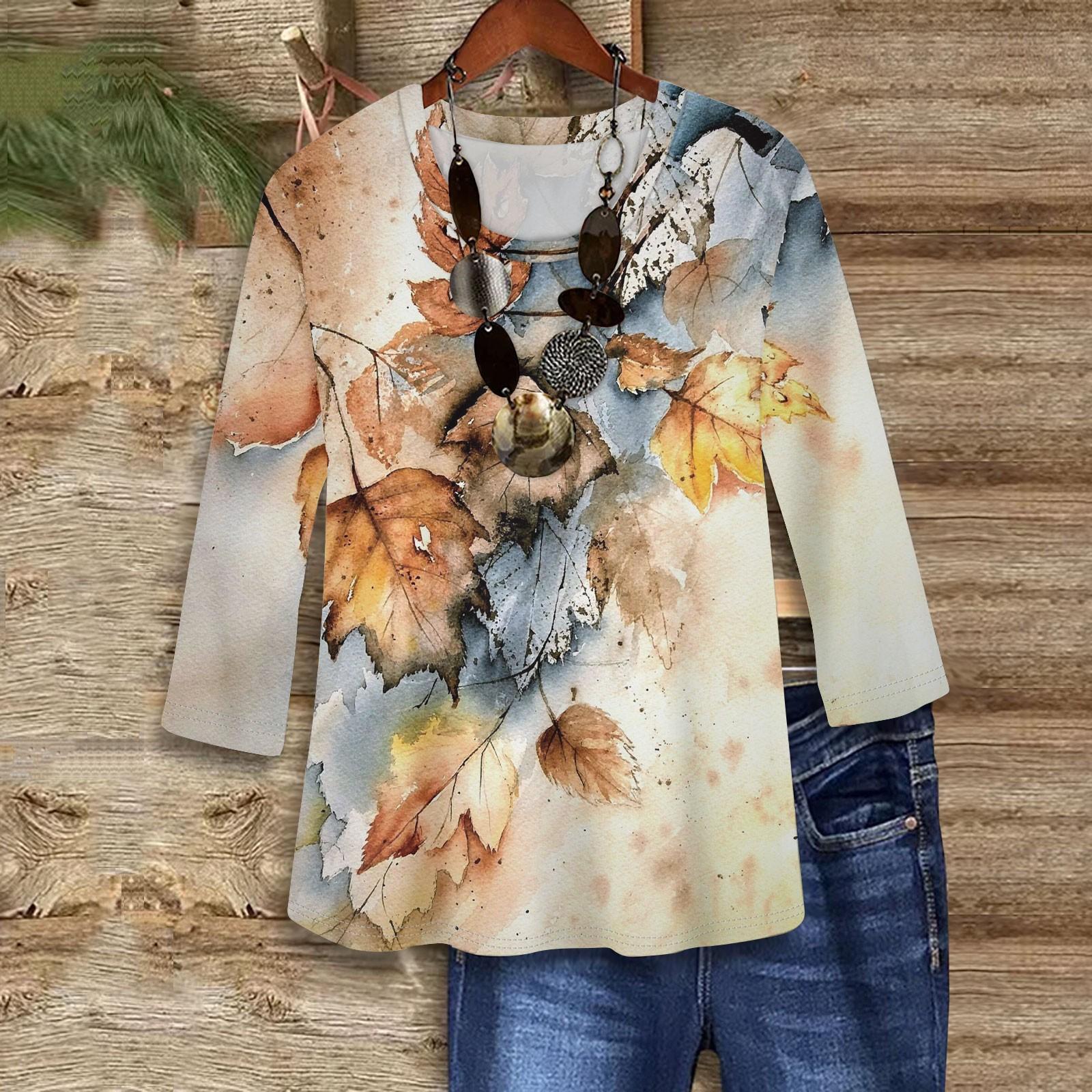 

Рубашки с рукавом 3/4 для женщин, милые футболки с графическим принтом, блузки, повседневные базовые топы больших размеров, пуловеры XXXXXL жёлтый