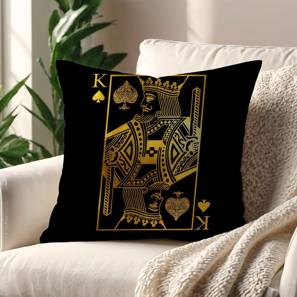 Luxury Black Golden Play Card cushion cover Decoration Room Shop Car Home Office Coffee Pillow Sofa Printing Nordic Simplicity