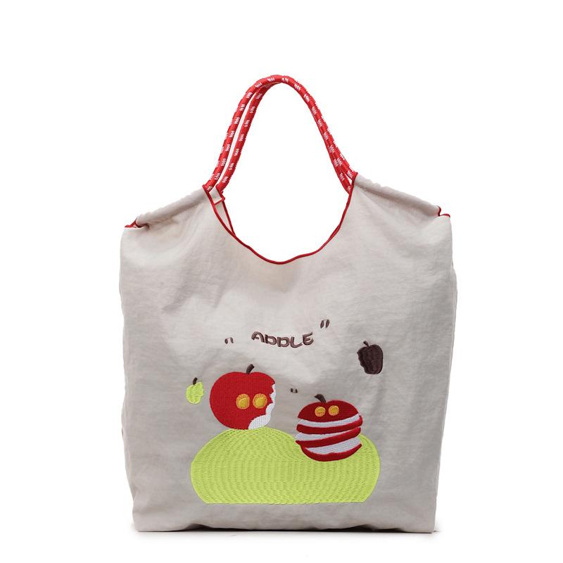 Niche Environmentally Friendly Embroidery Bag Shopping Bag Portable Shoulder Commuter Bag Lazy Bag Versatile Large-capacity Tote Bag
