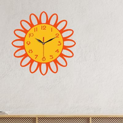 Flower Clock Hanging Quiet Movement Easy To Read Decorative Silent Wall Art for Kitchen School