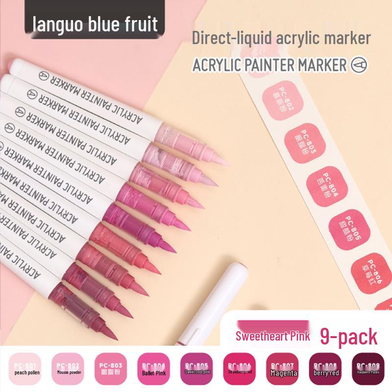 

Акриловий маркер Bluego з рідким м яким наконечником для нашарування, малювання, графіті, ведення журналу, акварелі, непрозорий, великої ємності