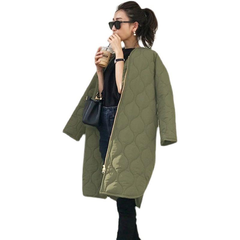 Fashion Amazon Mid Length Long Length Round Neck Coat