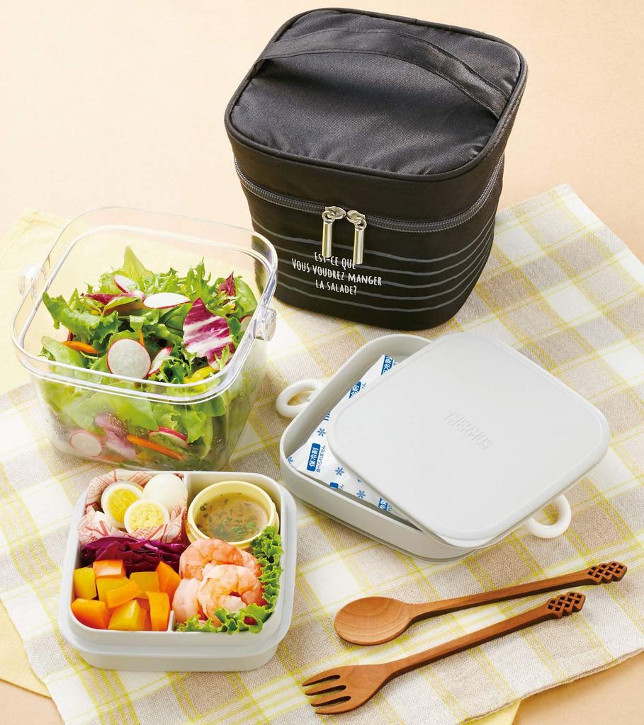 Thermos Lunch Insulated Salad BK Box, Container, 810ml, Black, DJR-950