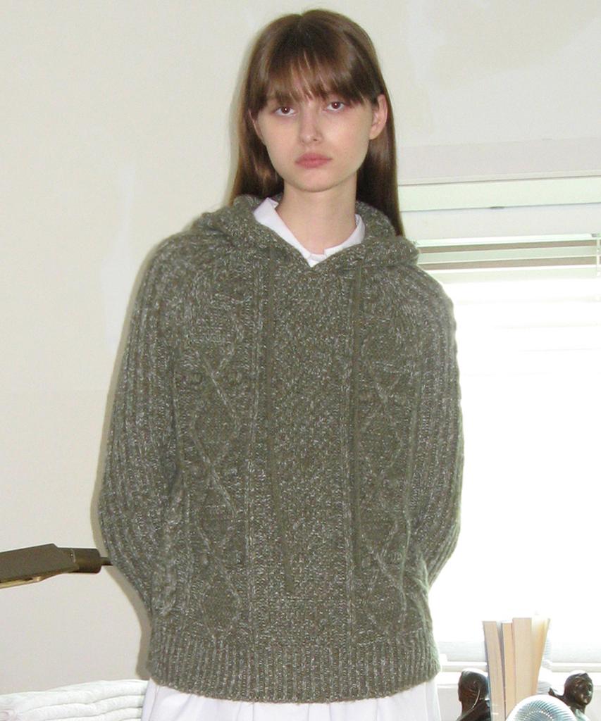SINOON Cable Knit Hood (Khaki)