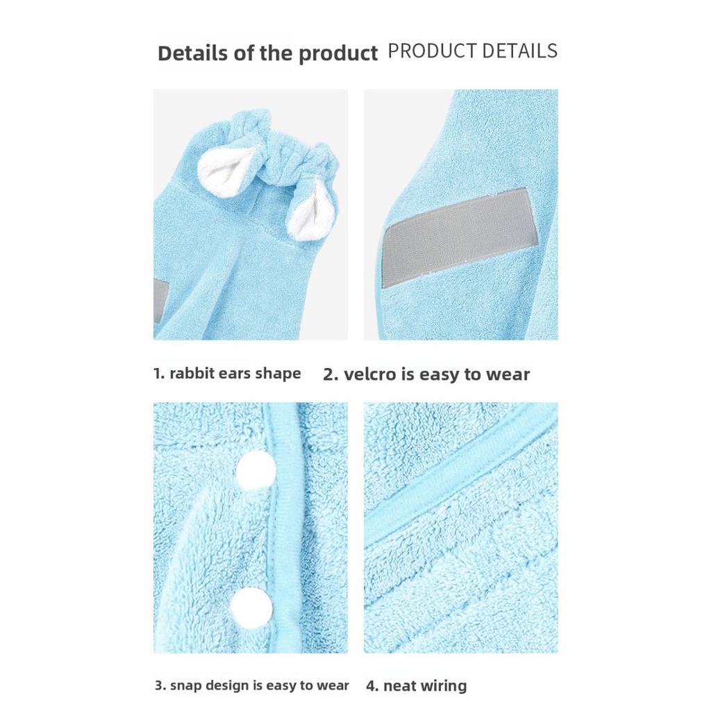 Haustierspezifischer Bademantel, Schnelltrocknendes Absorbierendes Handtuch, Super Absorbierendes Wischtuch für Katzen und Hunde, Universell für Katzen und Hunde