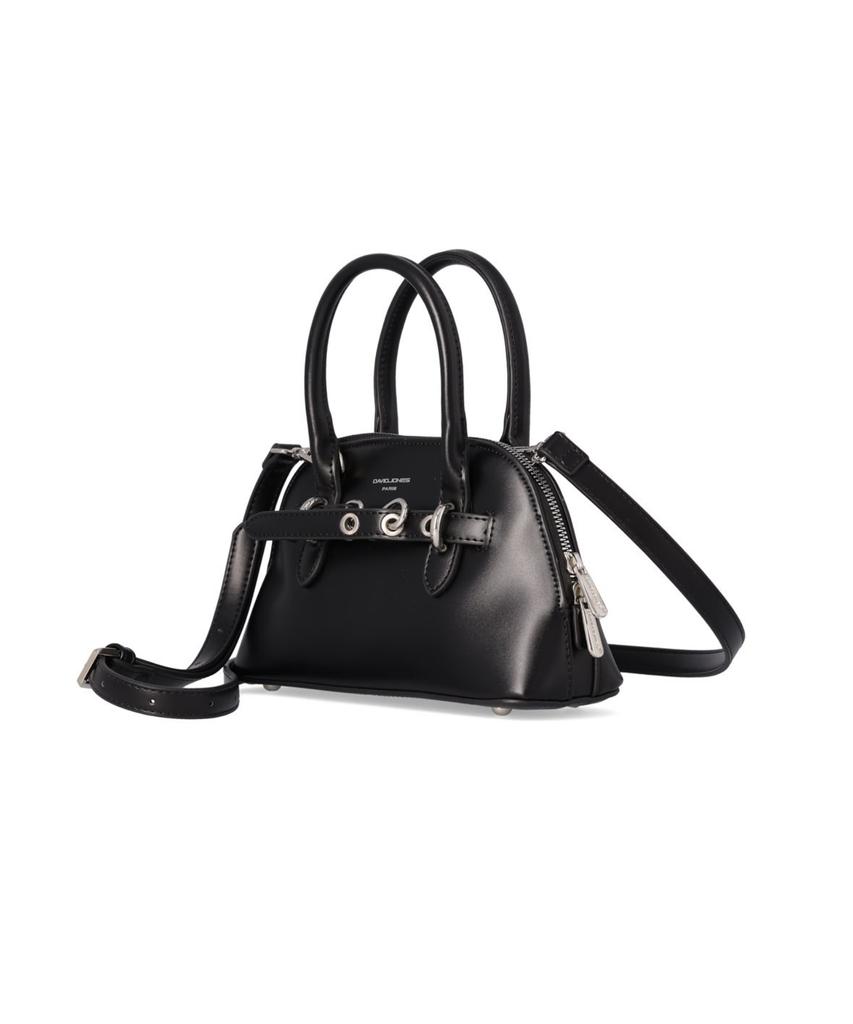 David Jones Le Mare 3-Way Top Handle Mini Belted Tote Leather Bag_Black(Cm8265)