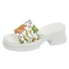 Ladies Shoes 2024 Fashion Summer Women's Slippers Comfortable High Heel Sandals Women Fashion Printed Sandals Chanclas Mujer