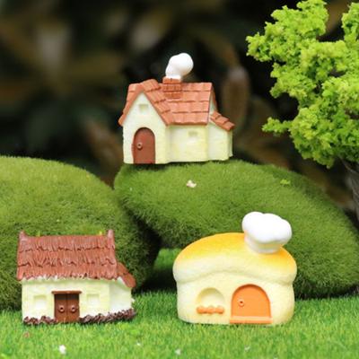 Mini Casa Accesorio de Micro Paisaje Resina Miniatura Casa Figura Adorno de Jardín de Hadas para Bonsái Terrario Manualidades