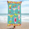 Tropical Macaw Parrot Beach Towel Hibiscus Flower Print Quick Dry Absorbent Towel for Summer Vacation