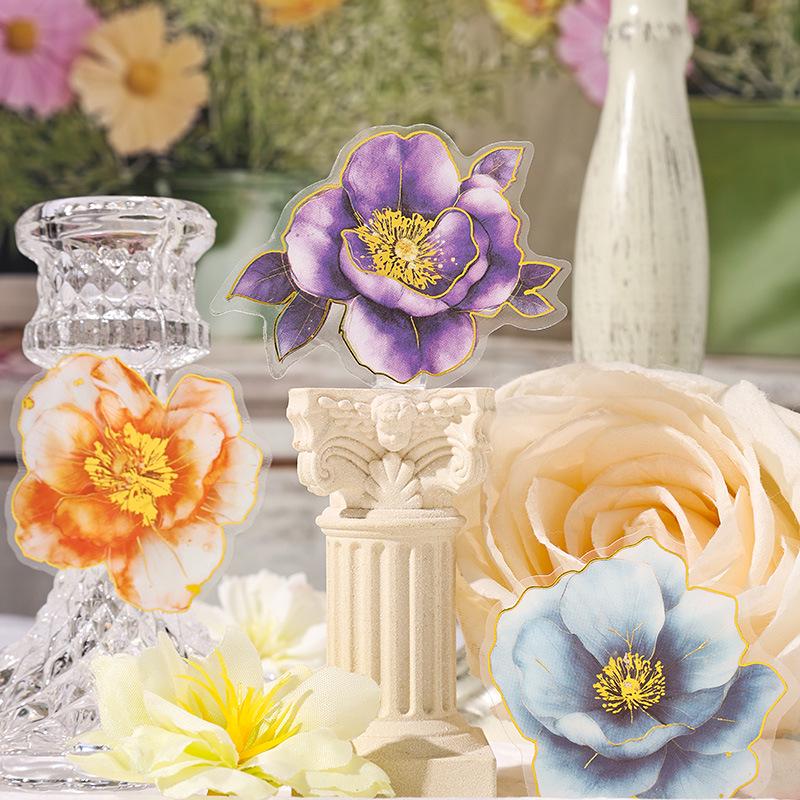 Exclusive Gilded Flower Creative Stickers for Journals and DIY Projects