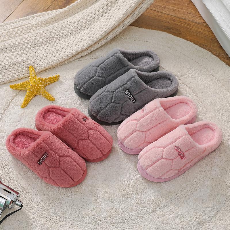 Cotton slippers winter home indoor home home warm non-slip thick bottom couple new wool slippers autumn and winter