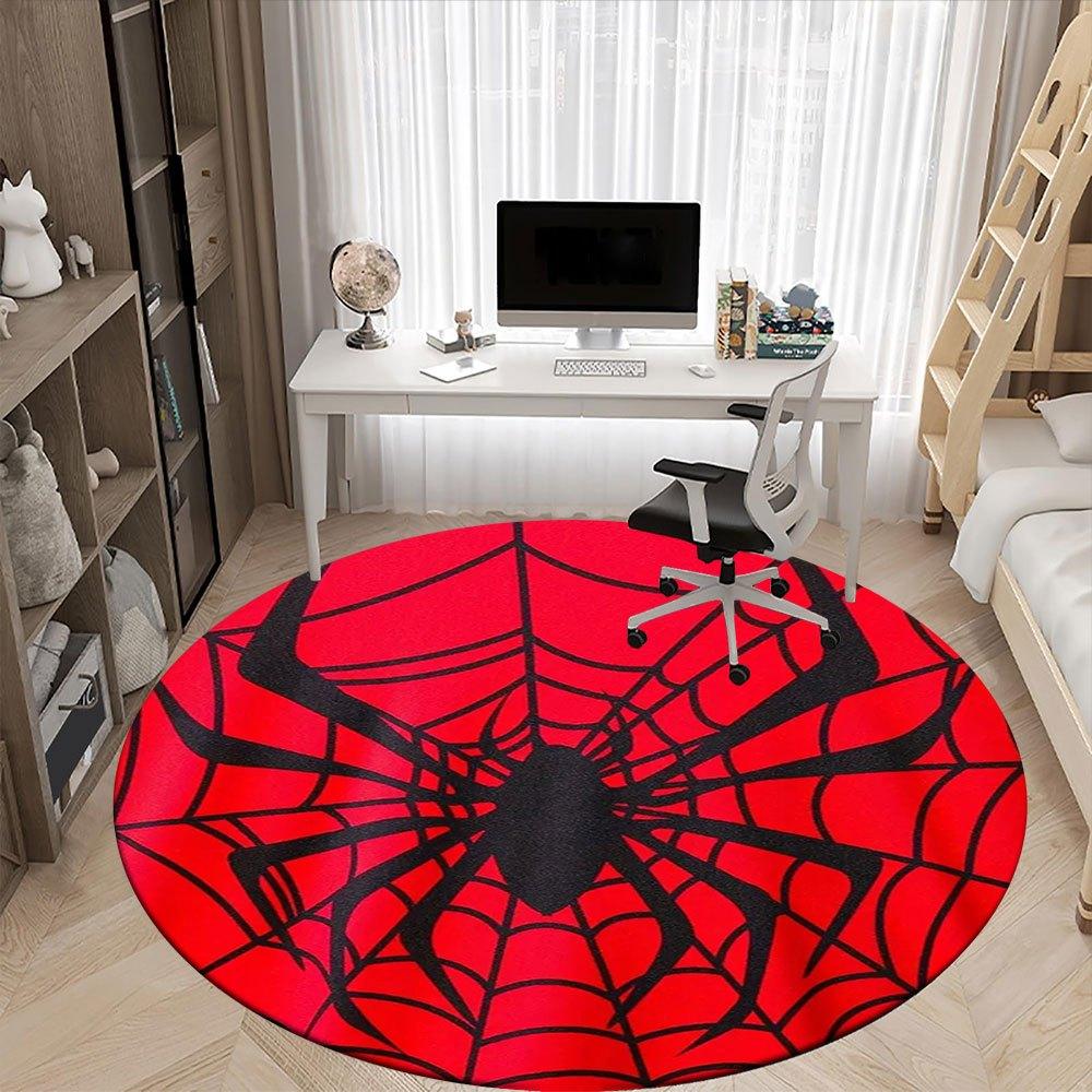 Spider Web Circle Sticker - Halloween DecorationRound Non-Slip chair mat chair carpet for office Rugs for Office Decor Gift For Valentine's Day Mother