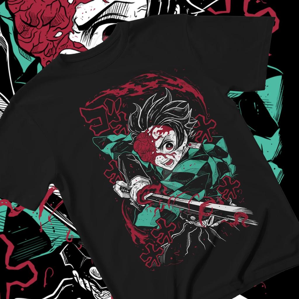 Hot Sale Anime Demon Slayer Kokushibo Graphic Print T-shirt Men Women Streetwear Y2k Harajuku Fashion Casual Oversized Top Cotton Summer New Tee