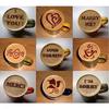 16pcs Funny Latte Mold Cappuccino Decorating Foam Tool Coffee Art Stencils