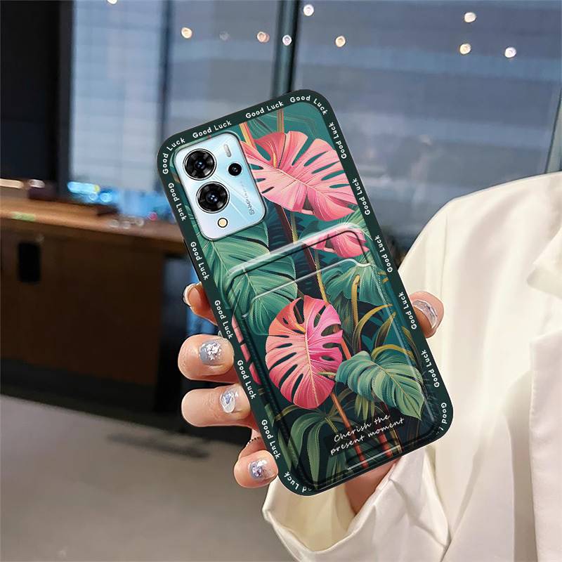 Cover Cute Phone Case For ZTE Blade V40 Pro Shockproof Anti-knock Silicone Card Slot Protective Soft Case Graffiti TPU