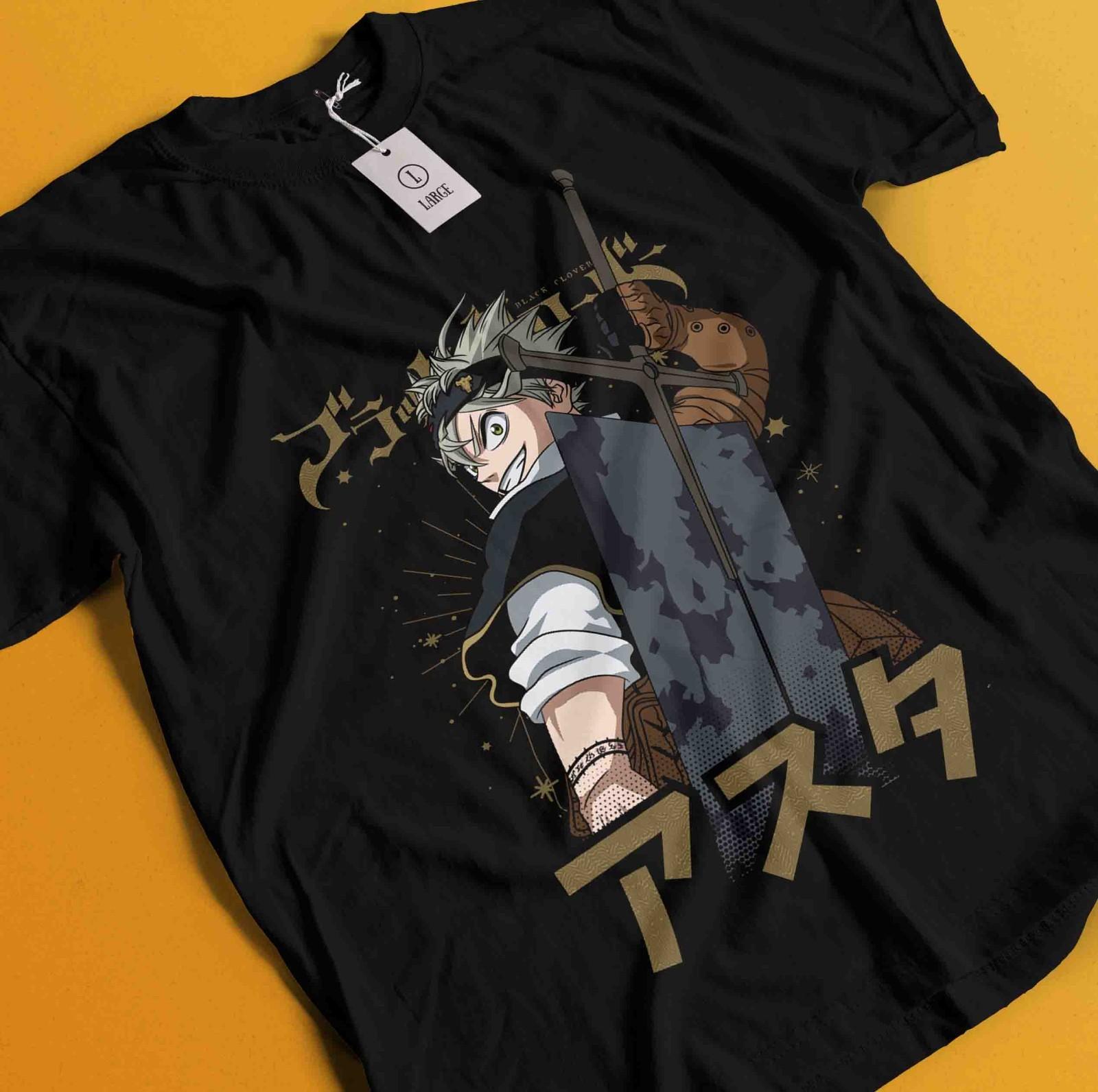 

Black Clover T-Shirt Mens Womens Tees Top Asta Yuno Anime Manga Tshirt Anime Manga Tee Black Shirt 3XL