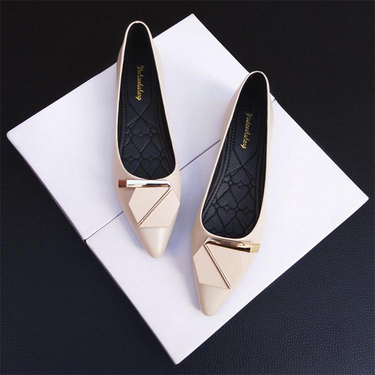 Ladies Footwear Pointed Toe Office Black Slip-on Women's Flat Shoes Cheap Liquidation A Popular Shoe Comfortable and Elegant Non