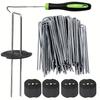 101pcs U-Shaped Galvanized Landscape Staples Garden Stakes Set with Plastic Fixing Washers And Installation Hook Tool for Weed