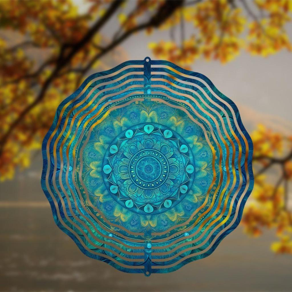 10 Zoll Hängender Windspinner mit 360 Grad Drehhaken für Outdoor Garten Balkon Deko Elegantes Windgetriebenes Design für Frühling Sommer