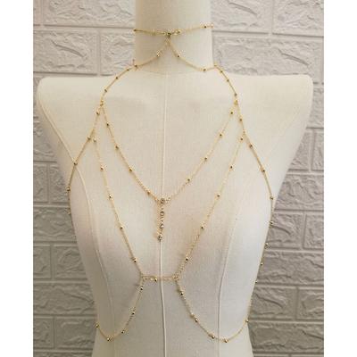 Metal Body Bust Chain Jewelry For Women Sexy Style Hollow Bikini Ladies Breast  Body Chain Decoration  Jewelry