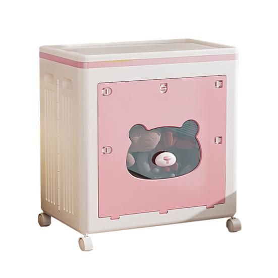 Yousheng Stackable Storage Bin with Lid Foldable Storage Box with Door And Casters Collapsible Rolling Organizer for Bedroom Closet Living Room