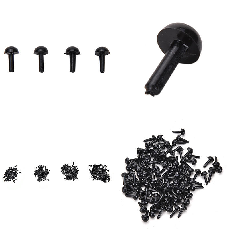 100 Pcs/Set Plastic Black Eyes For Bear Doll Animal Puppet Diy Black Eyes 4 Size