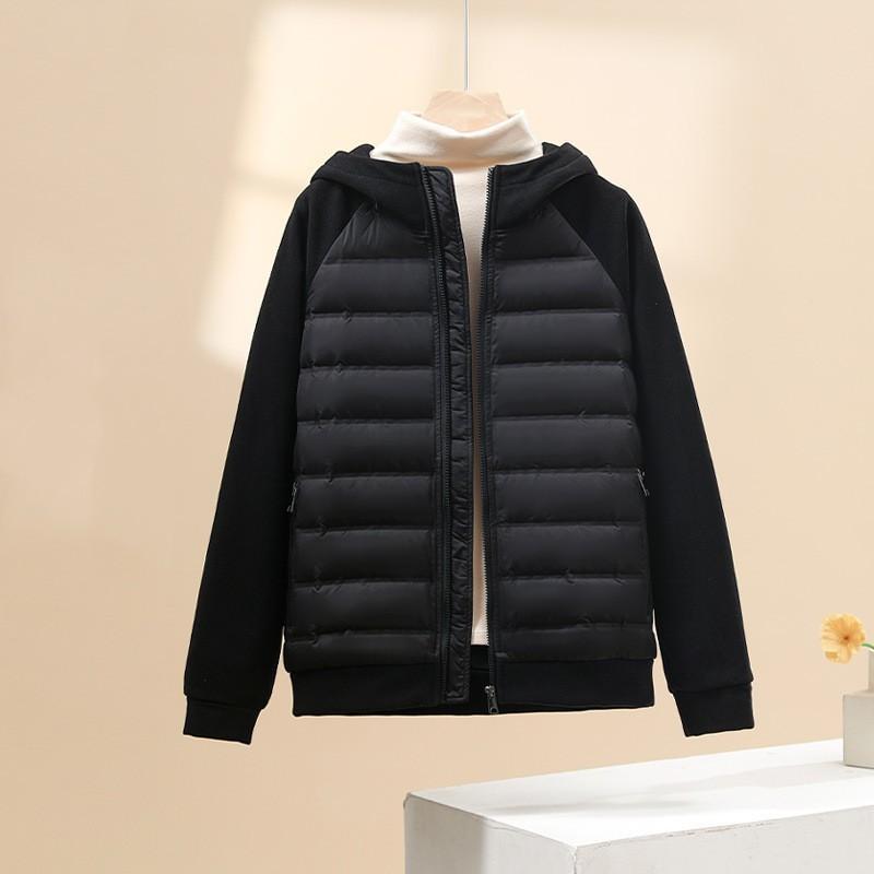 Down Jacket Men's and Women's Winter New Trend Casual Versatile Needle Shuttle Splicing Light and Thin Warm Top Jacket