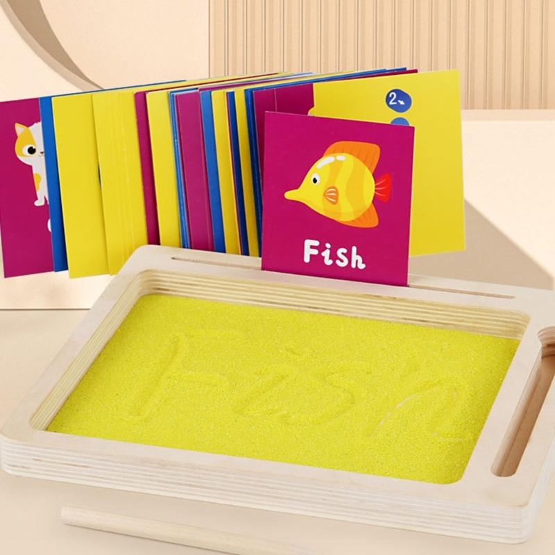 Sand Tray Letter Formation Sand Writing Tray with Pen Educational Toy for Kids Writing Letters and Number