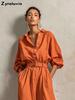 Autumn New Arrivals Women's Linen Casual Long Sleeve Jumpsuit