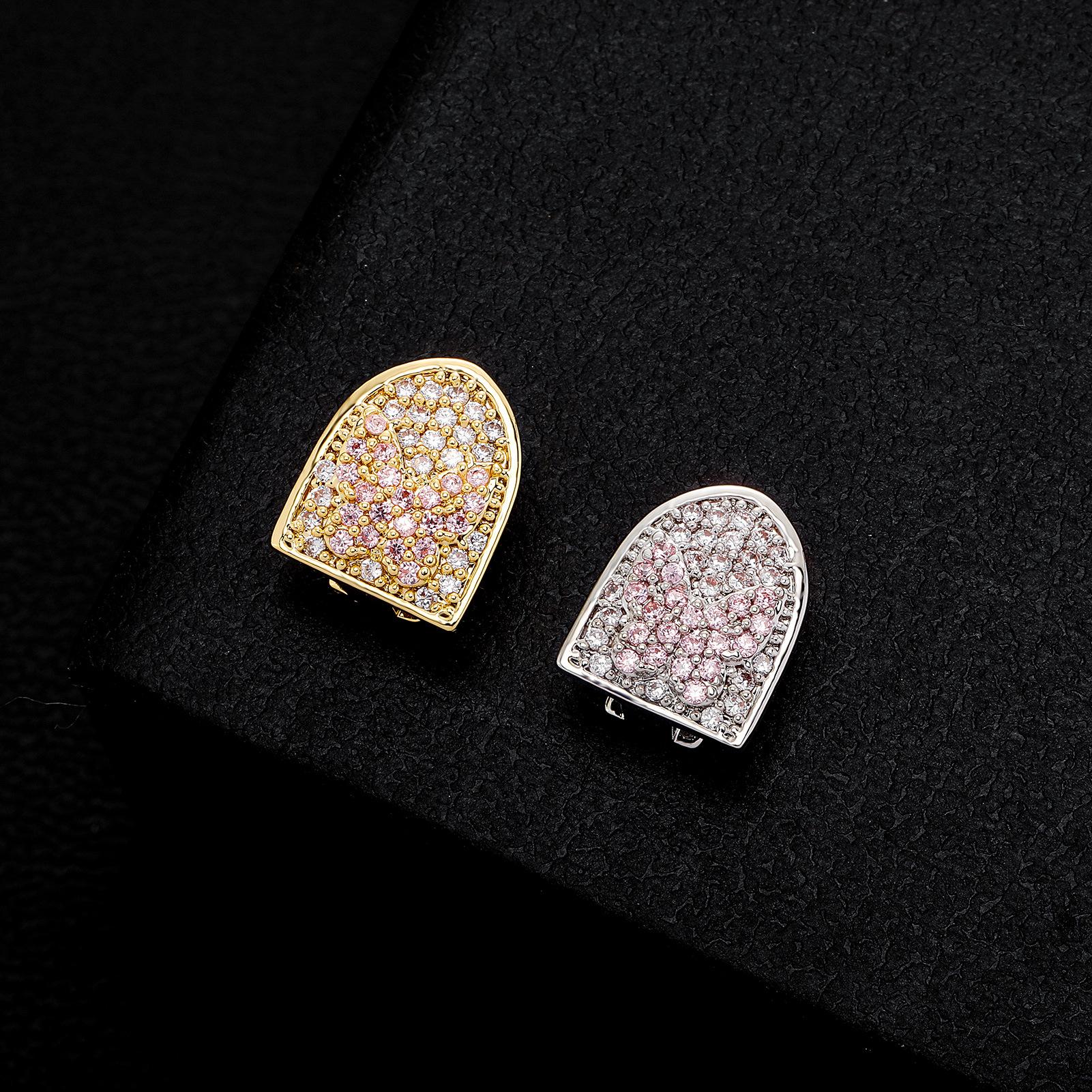 

Золотой Циркон Розовая Бабочка Хип-Хоп Грилзы на Зубы - Модный Мужской Аксессуар серебряный