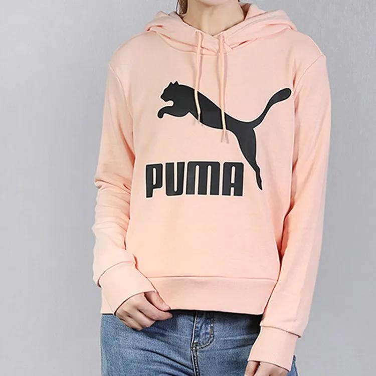 PUMA CLASSICS Sweatshirts Men's Coral Hooded Moderate Regular (Unisex) Sweatshirts 595915 88