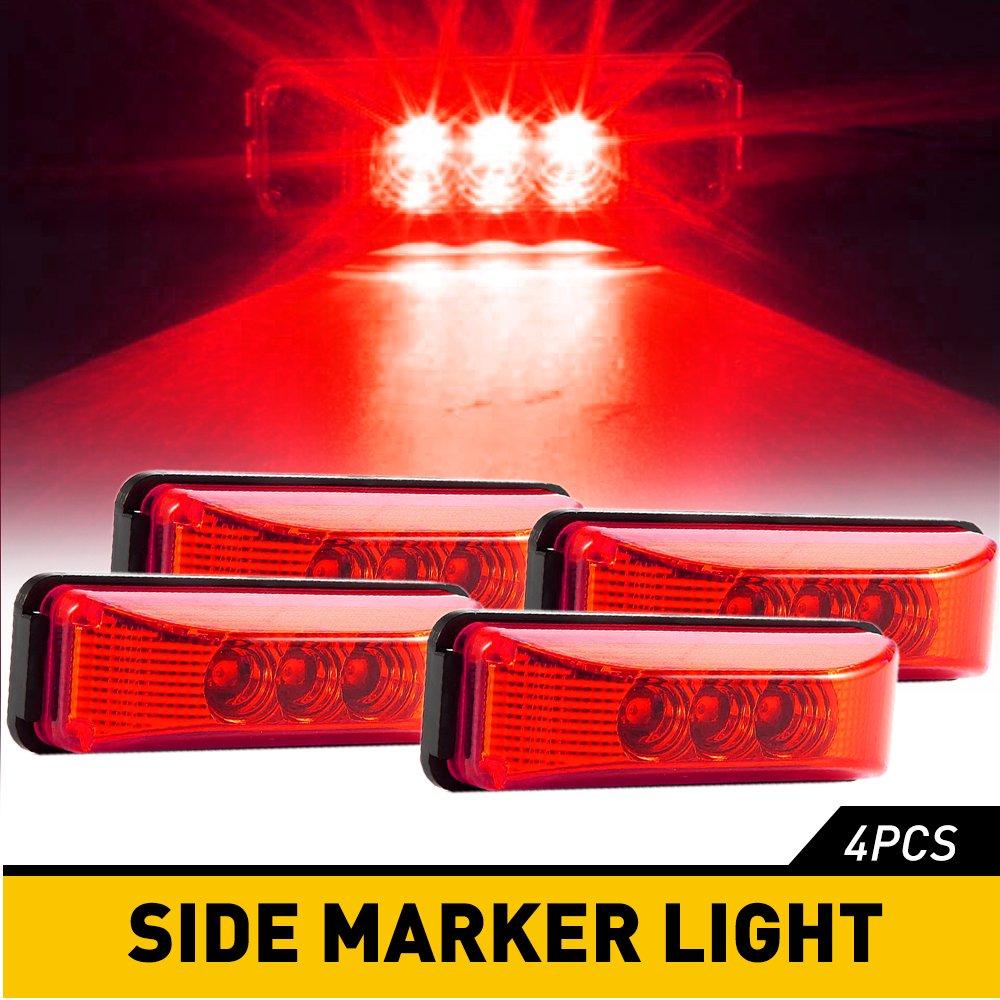 4X Amber LED Side Marker Lights RV Truck Trailer Clearance Light Waterproof EOA