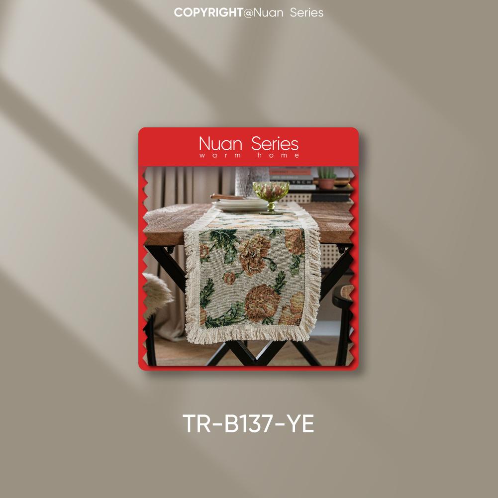1 Stück Nuan Serie Modische Kunst bedruckte Tischflagge mit Quastenkante Weicher Tischläufer für für Esstischdeko Küche für Heimtisch Heimdeko
