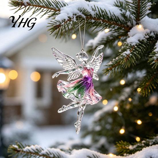 Car Rearview Mirror Charms 2Pcs Glitter Ballet Girl Keychain, 2D Acrylic Hanging Pendant for Bag Backpack, Sparkling Holiday Party Decorations Dancer