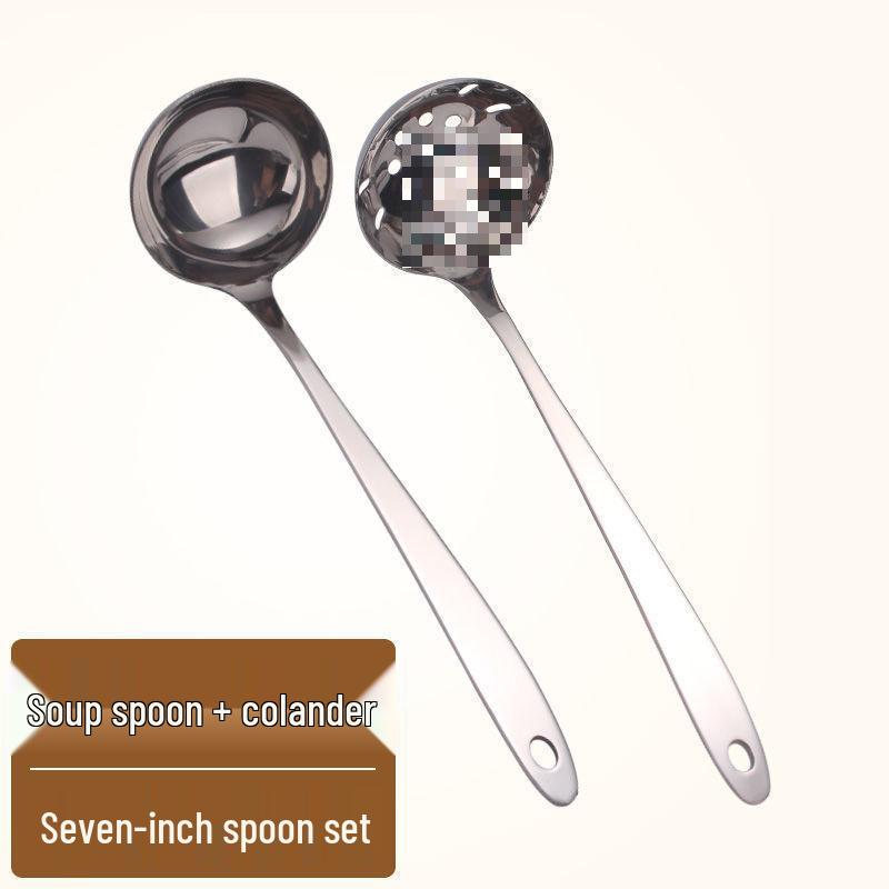 

Половник для супа из нержавеющей стали 304 - Длинная ручка, Большой объем для сервировки, с дуршлагом для домашнего или коммерческого использования Thickened Model 7 cm