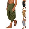 Vêtements en lin pour hommes pantalons de mouvement de musculation faciles pour hommes pantalons courts de couleur de poche en lin