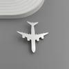 Fashion Punk Airplane Model Stainless Steel Gold-plated 18K Brooch, Black Suit Accessories, Wedding Matching Set