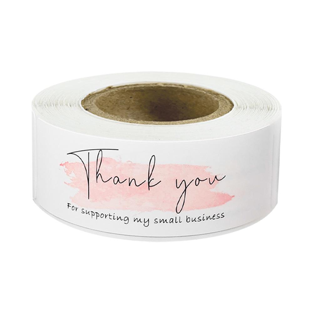 

120 Sheets/Roll Pink Thank You Stickers for Gift Box Sealing, Packaging, and Decoration 120 sheets/roll