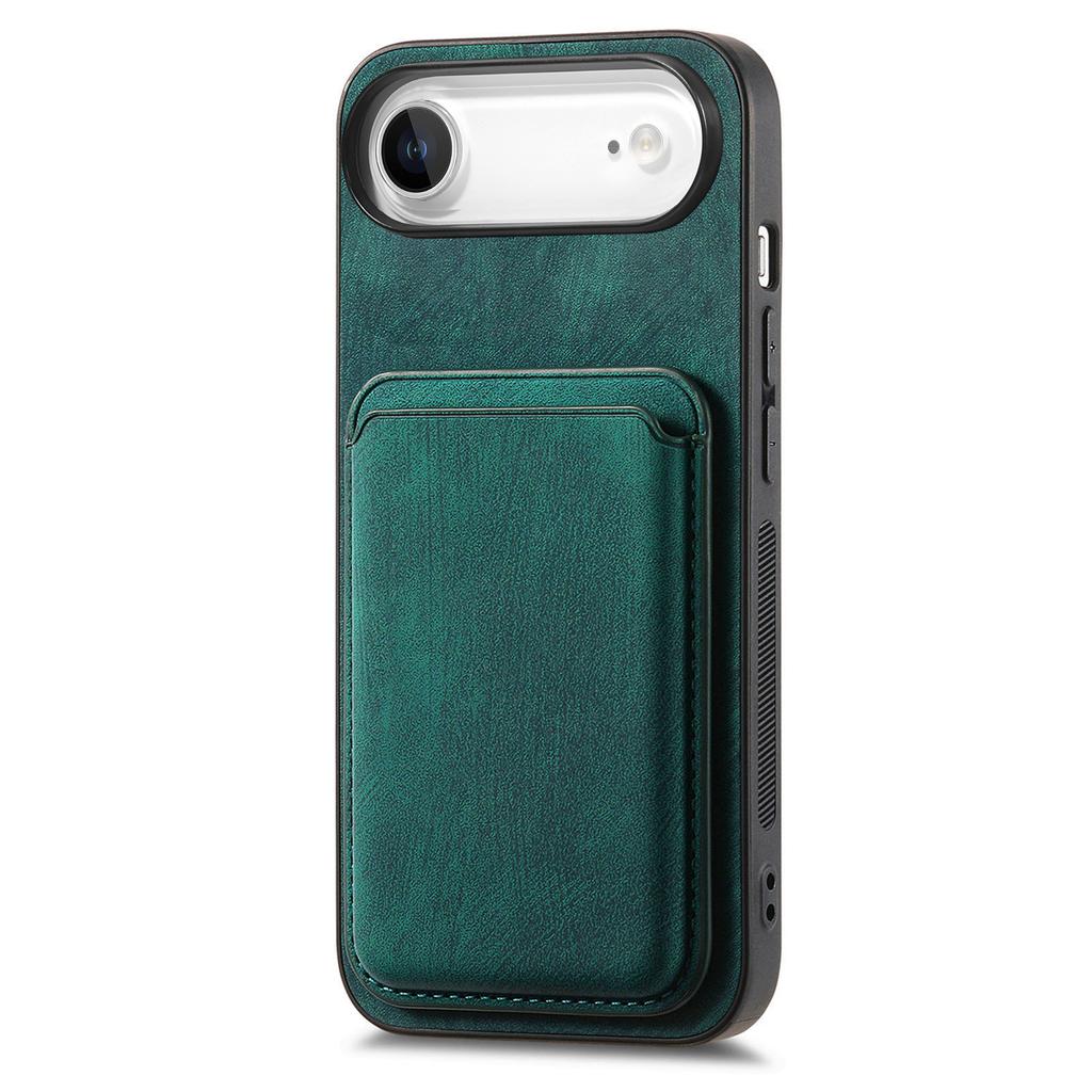 For iPhone Air Case Compatible with MagSafe Leather Back Cover with Detachable Card Holder