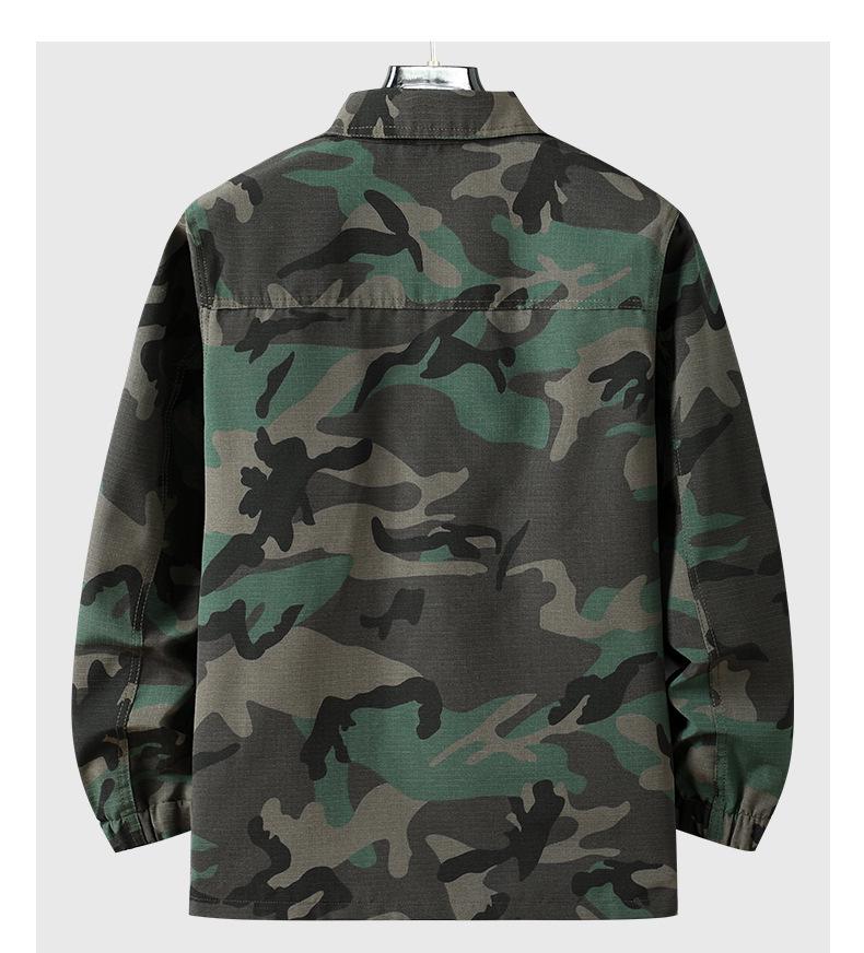 Men's and Women's Camouflage Workwear Set: Reinforced, Wear-Resistant, Breathable, Thickened; Ideal for Spring and Autumn Outdoor Labor Protection.