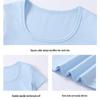 MINISO Women's U-Neck Slim-Fit Short Sleeve T-Shirt