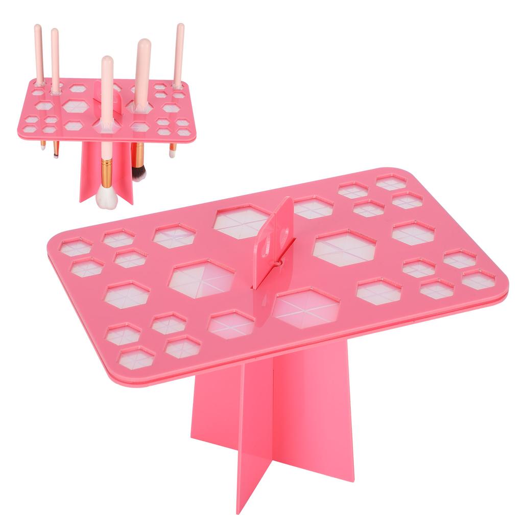 26 Hole Makeup Brush Drying Rack Organizer Cosmetic Brush Display Stand Shelf Tool
