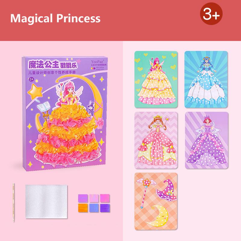 Children'S Fabric Creative Puzzle Puncture Painting Poking Sticker Kids Birthday Gift For Girl Art Craze Poke Drawing Craft Toy