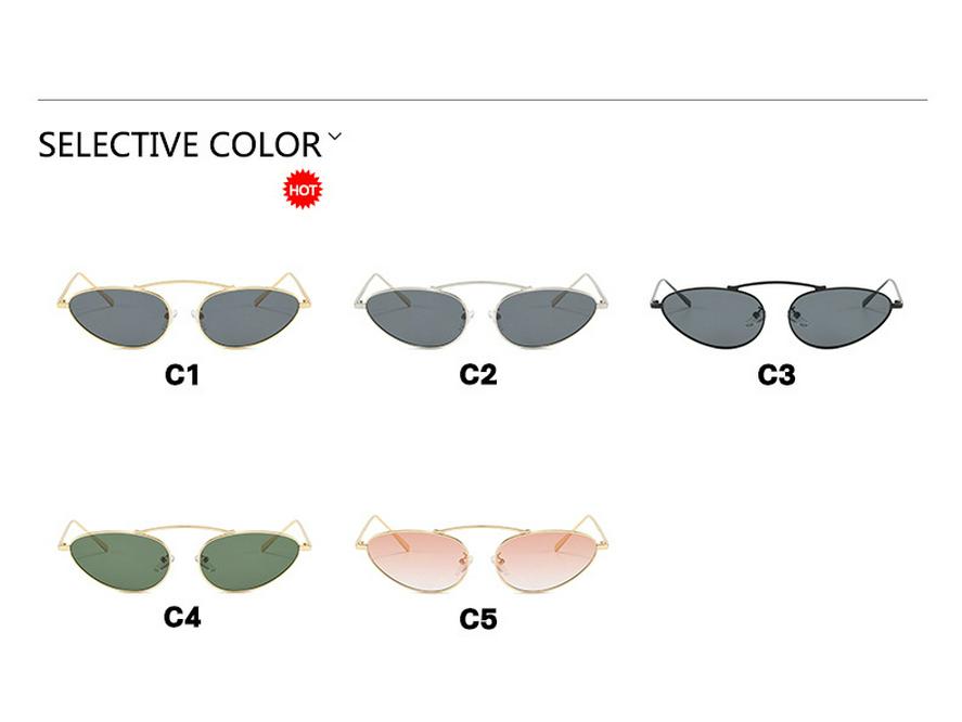 2024 Trendy Metal Cat-Eye Sunglasses for Women - European & American Street Style