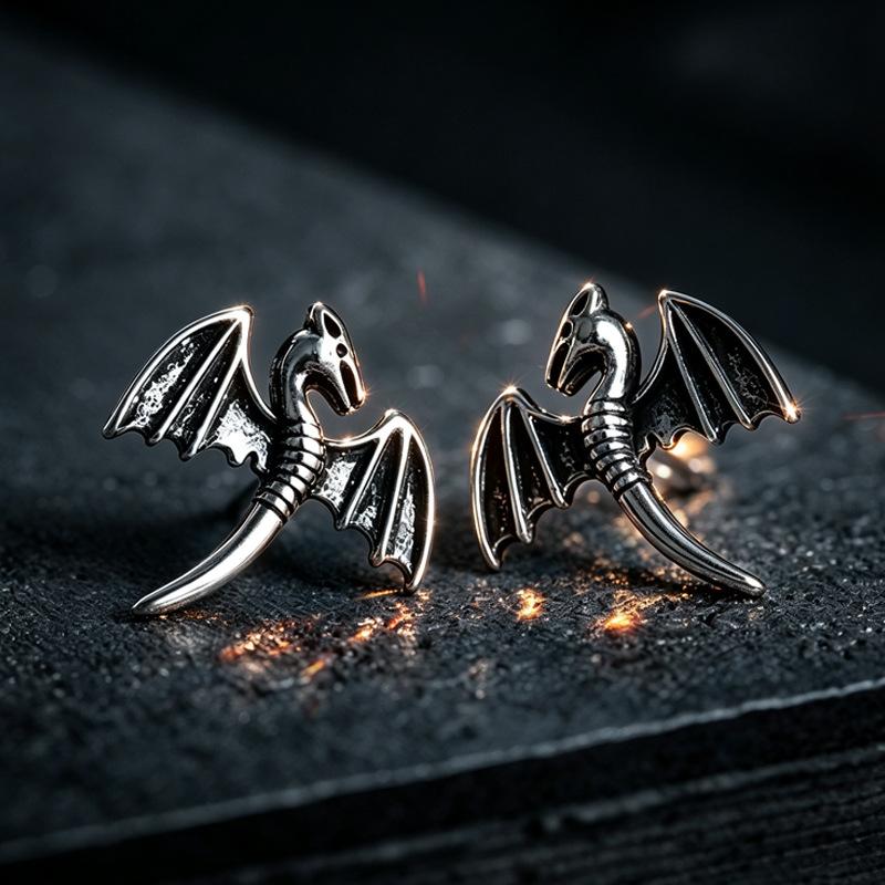 Halloween dinosaur pterosaur stud earrings female, wings retro dark wind earrings, new manufacturer