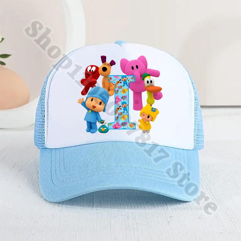 Kids Cartoon Cute Caps Summer Casual Sunbonnet Pocoyoed Anime Printed Baseball Cap for Boy Girl Children Hat Birthday Gifts