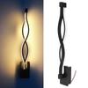 LED Wall Lamp Modern Wavy Shaped Decorative Light for Corridor Bedside AC85-265V Warm White